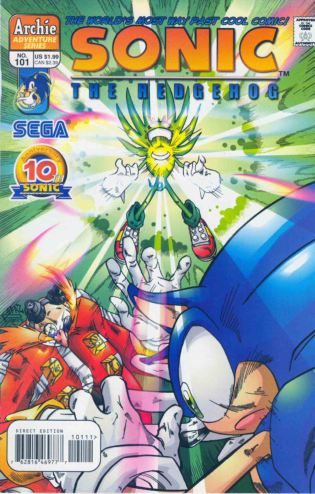 Sonic - Archie Adventure Series November 2001 Comic cover page